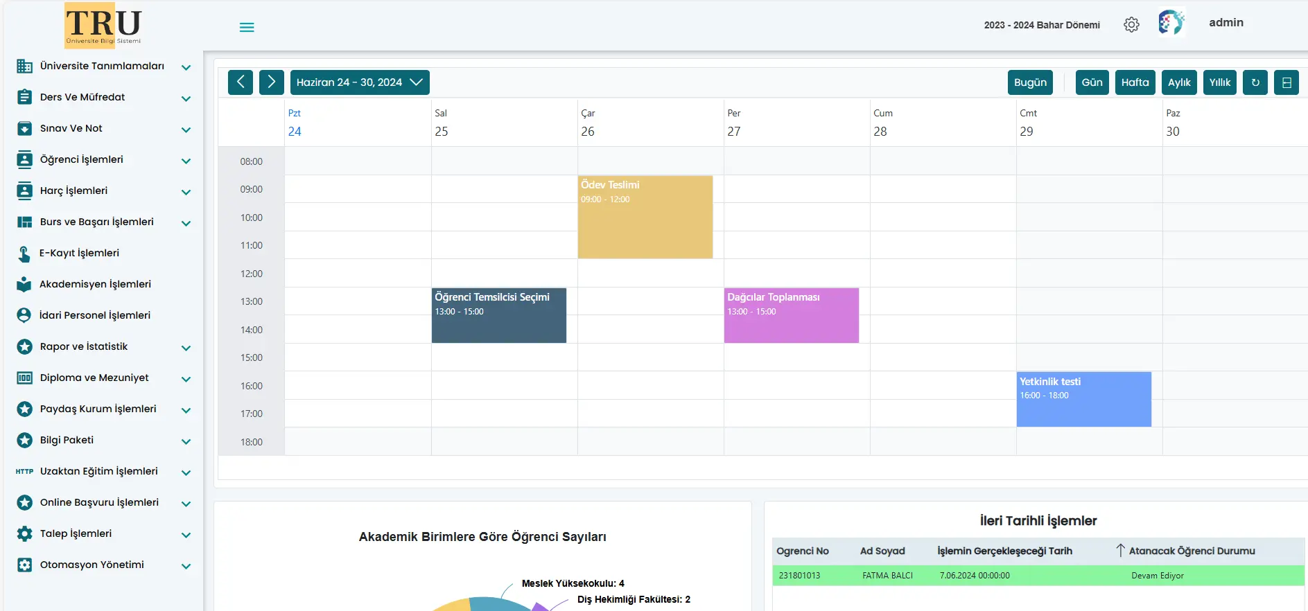 TRU Yazılım Öğrenci Bilgi Yönetim Sistemi