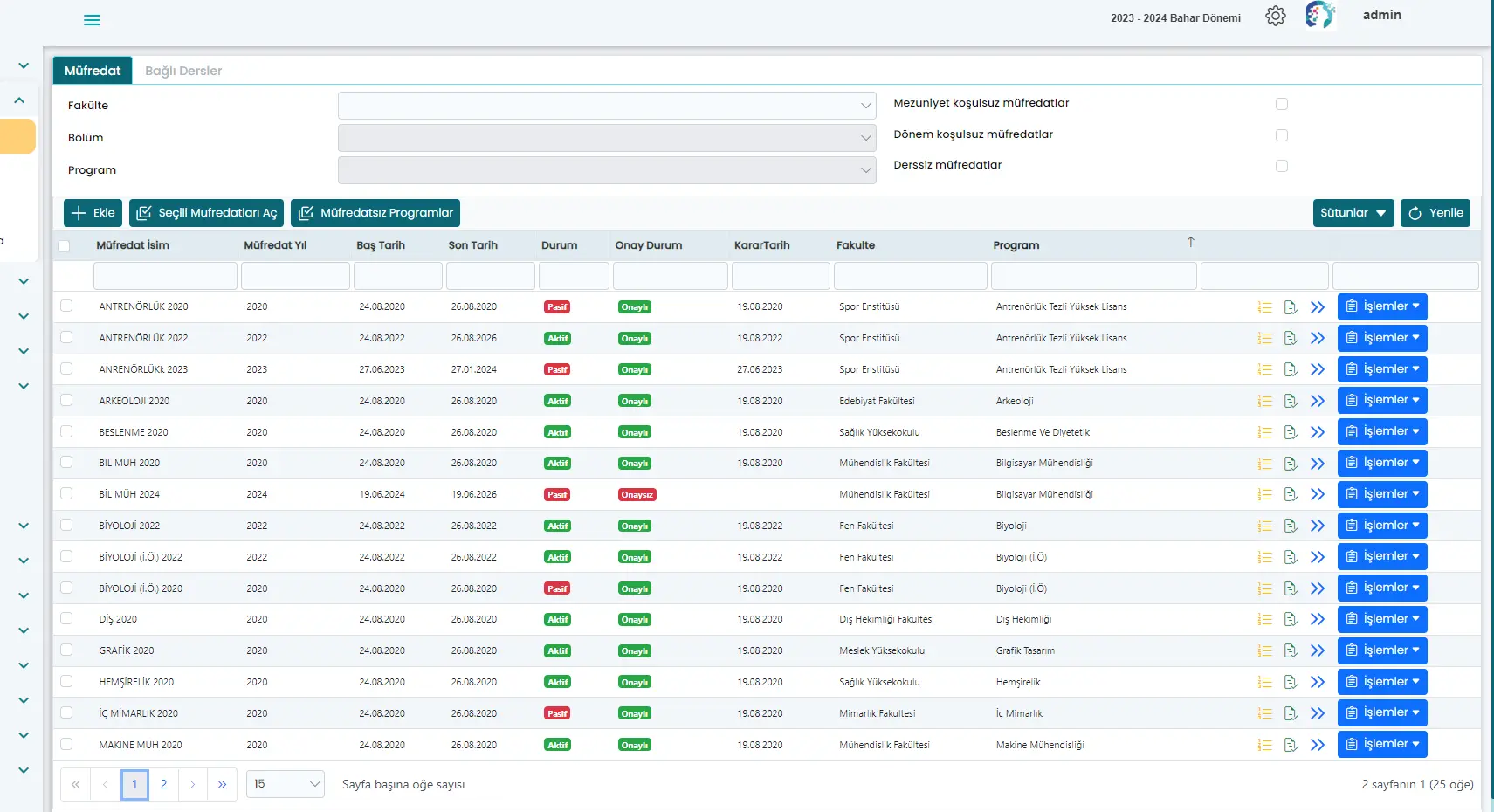 TRU Yazılım Müfredat