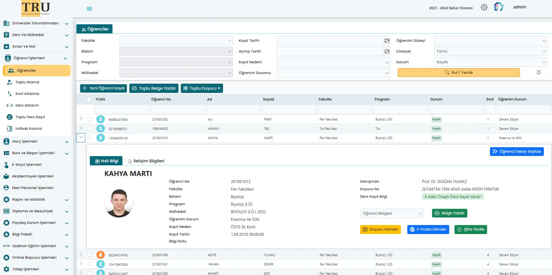 TRU Yazılım Öğrenciler
